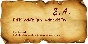 Eördögh Adrián névjegykártya